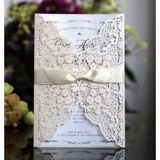 Lace  Wedding Invitation Card Laser-hollowed Design Customization 